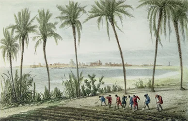 Vue générale de Cadix, gravée par John Pye (1782-1874)